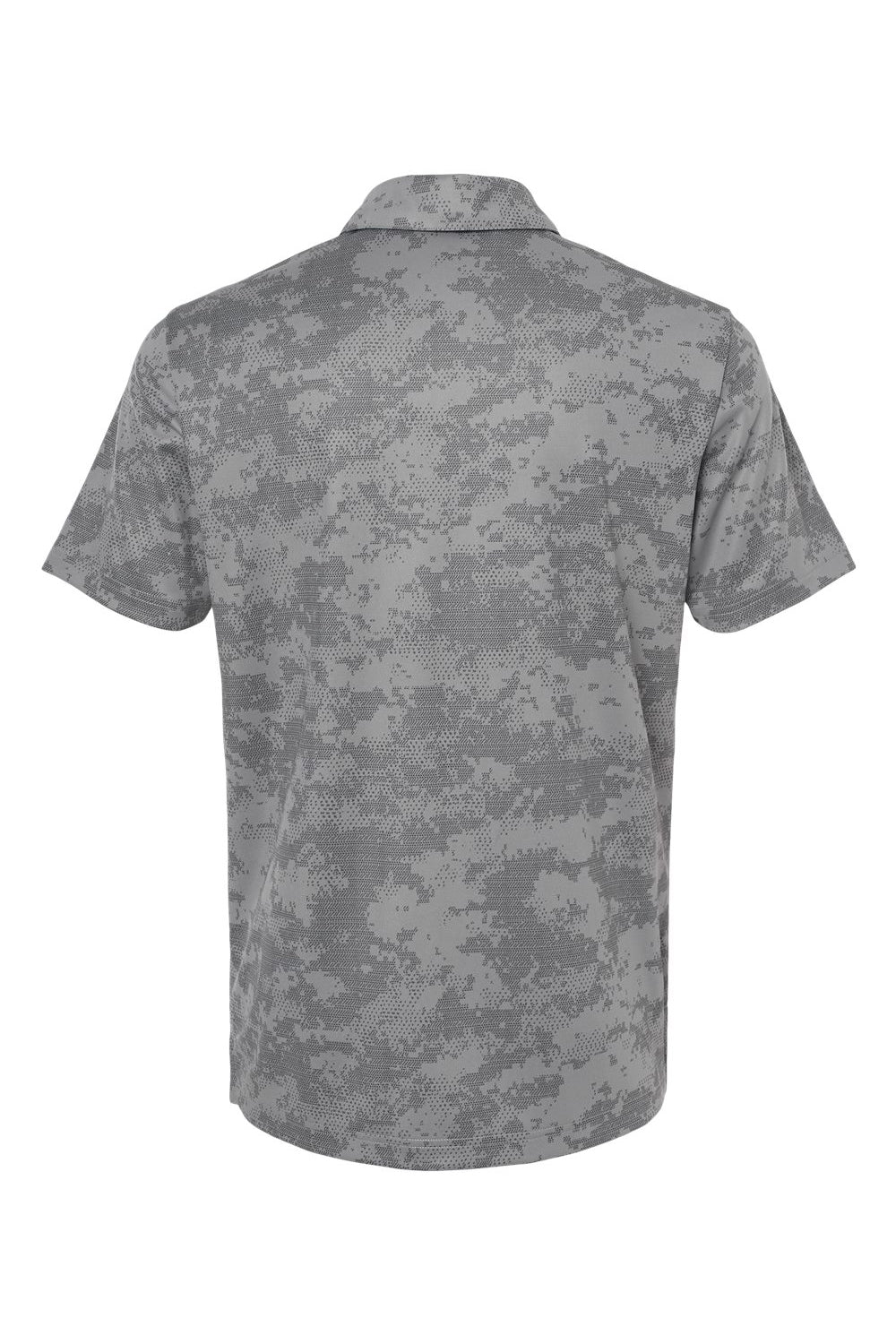Adidas A550 Mens Camo Moisture Wicking Short Sleeve Polo Shirt Light Grey Flat Back