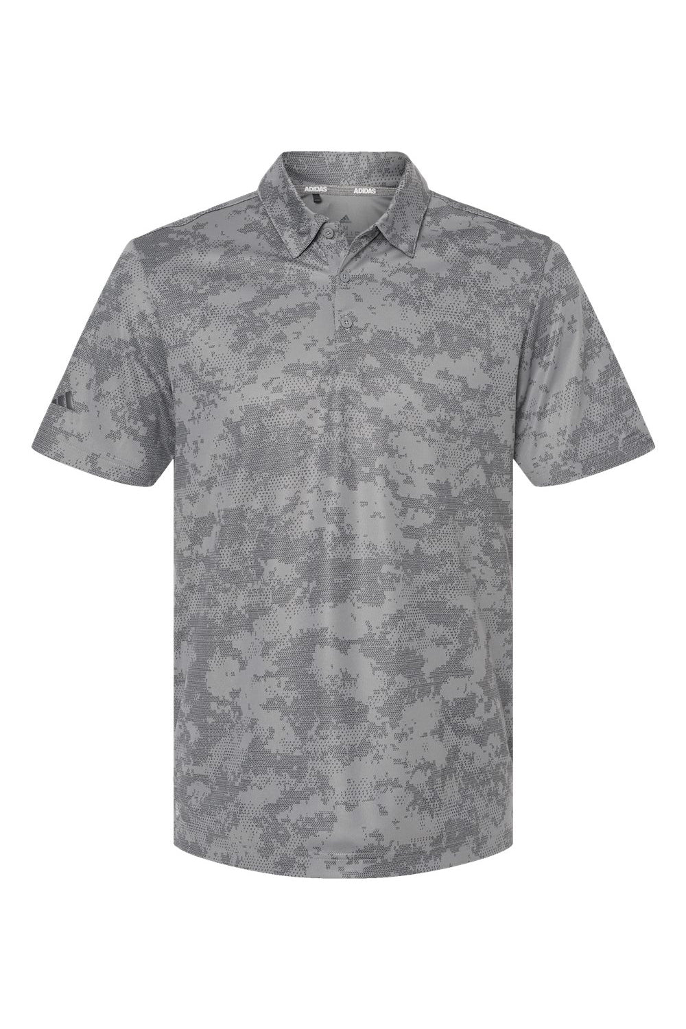 Adidas A550 Mens Camo Moisture Wicking Short Sleeve Polo Shirt Light Grey Flat Front