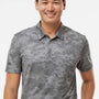 Adidas Mens Camo Moisture Wicking Short Sleeve Polo Shirt - Light Grey