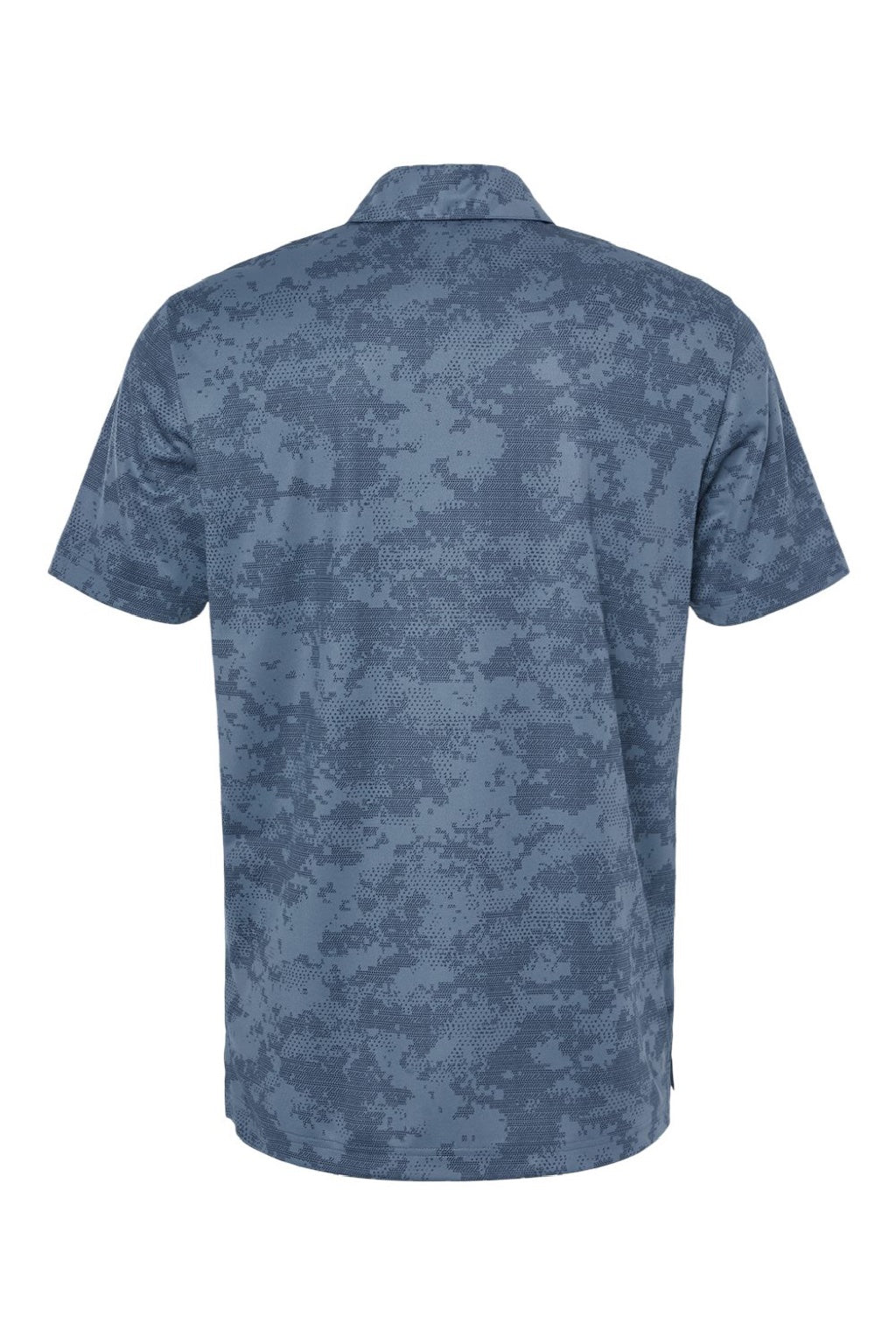 Adidas A550 Mens Camo Moisture Wicking Short Sleeve Polo Shirt Tech Ink Blue Flat Back