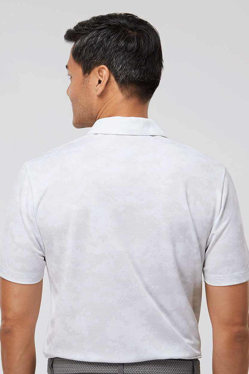 Adidas A550 Mens Camo Moisture Wicking Short Sleeve Polo Shirt White Model Back