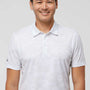 Adidas Mens Camo Moisture Wicking Short Sleeve Polo Shirt - White - NEW
