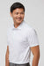 Adidas A550 Mens Camo Moisture Wicking Short Sleeve Polo Shirt White Model Side