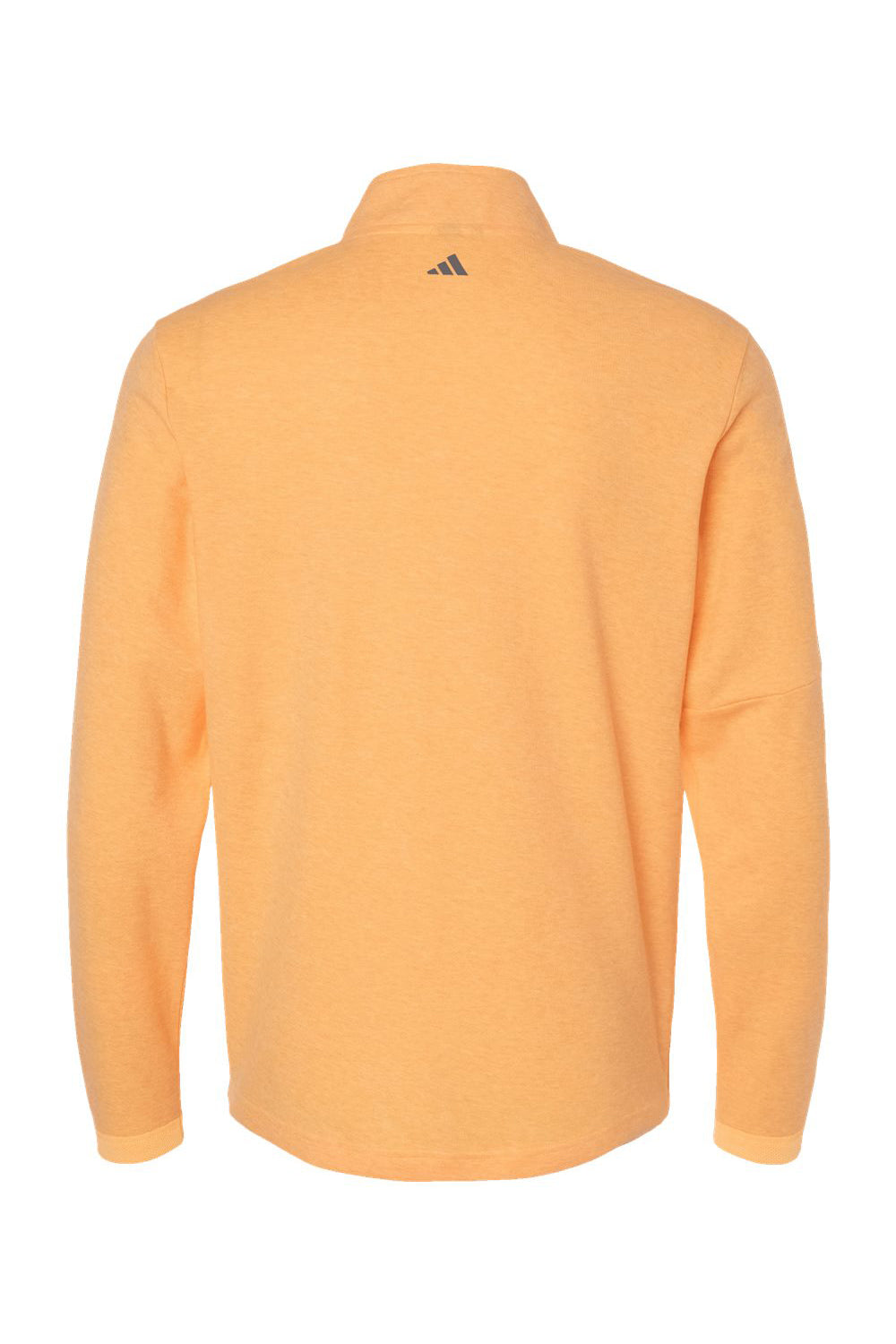 Adidas A554 Mens 3 Stripes Moisture Wicking 1/4 Zip Sweater Acid Orange Melange Flat Back