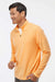 Adidas A554 Mens 3 Stripes Moisture Wicking 1/4 Zip Sweater Acid Orange Melange Model Side