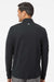 Adidas A554 Mens 3 Stripes Moisture Wicking 1/4 Zip Sweater Black Melange Model Back