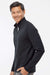 Adidas A554 Mens 3 Stripes Moisture Wicking 1/4 Zip Sweater Black Melange Model Side