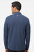Adidas A554 Mens 3 Stripes Moisture Wicking 1/4 Zip Sweater Collegiate Navy Blue Melange Model Back