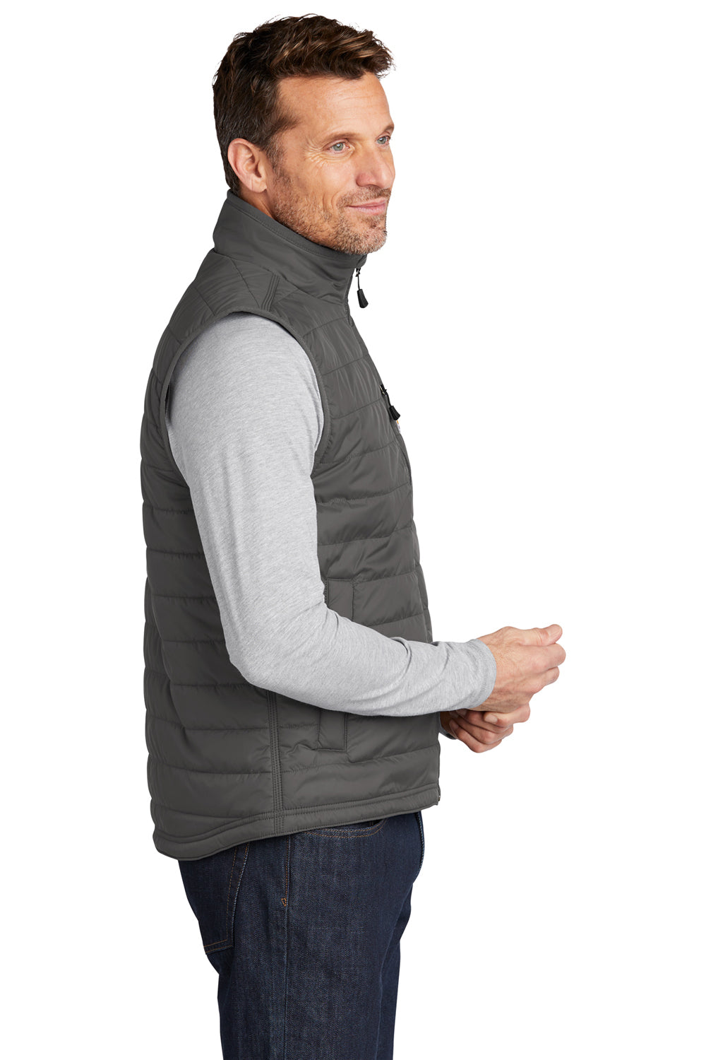 Carhartt CT102286 Mens Gilliam Full Zip Vest Shadow Grey Model Side