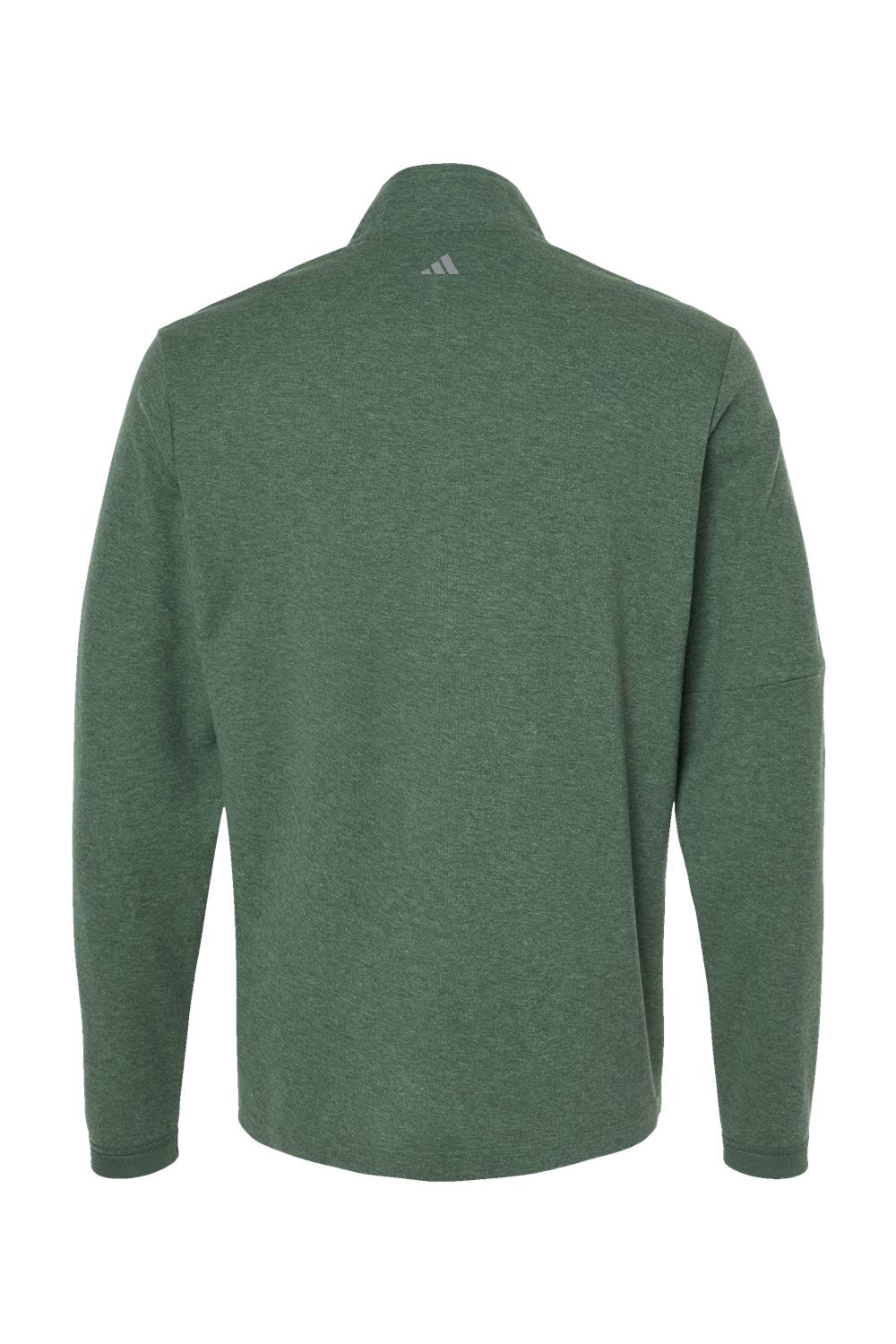 Adidas A554 Mens 3 Stripes Moisture Wicking 1/4 Zip Sweater Green Oxide Melange Flat Back