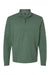 Adidas A554 Mens 3 Stripes Moisture Wicking 1/4 Zip Sweater Green Oxide Melange Flat Front