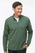 Adidas A554 Mens 3 Stripes 1/4 Zip Sweater Green Oxide Melange Model Front