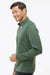 Adidas A554 Mens 3 Stripes Moisture Wicking 1/4 Zip Sweater Green Oxide Melange Model Side