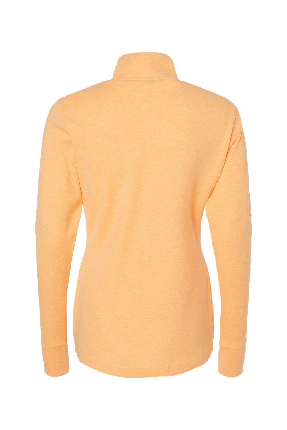 Adidas A555 Womens 3 Stripes 1/4 Zip Sweater Acid Orange Melange Flat Back