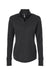 Adidas A555 Womens 3 Stripes 1/4 Zip Sweater Black Melange Flat Front