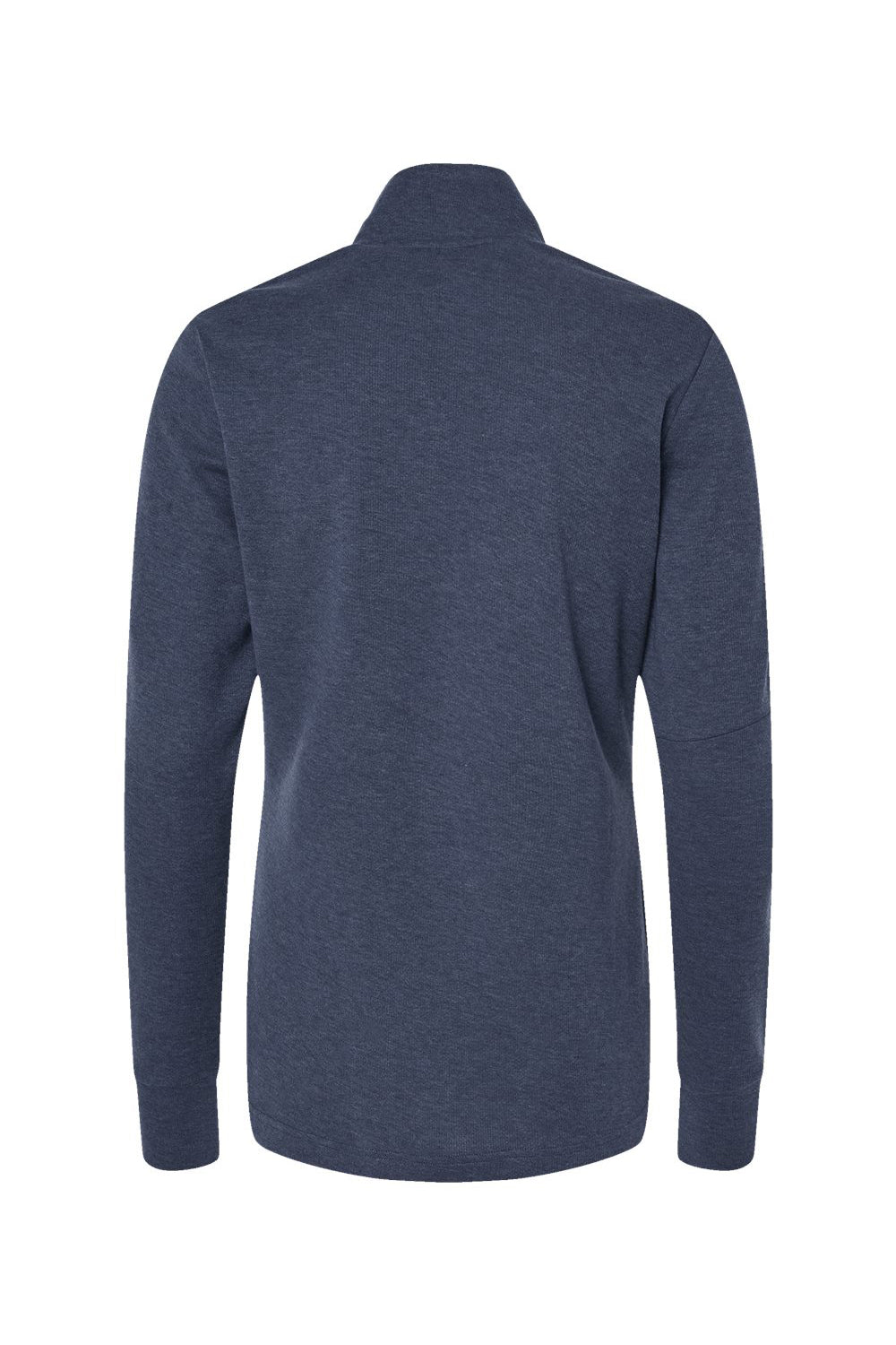 Adidas A555 Womens 3 Stripes 1/4 Zip Sweater Collegiate Navy Blue Melange Flat Back