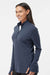 Adidas A555 Womens 3 Stripes 1/4 Zip Sweater Collegiate Navy Blue Melange Model Side