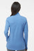 Adidas A555 Womens 3 Stripes 1/4 Zip Sweater Focus Blue Melange Model Back