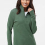 Adidas Womens 3 Stripes Moisture Wicking 1/4 Zip Sweater - Green Oxide Melange - NEW