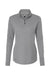 Adidas A555 Womens 3 Stripes Moisture Wicking 1/4 Zip Sweater Grey Melange Flat Front