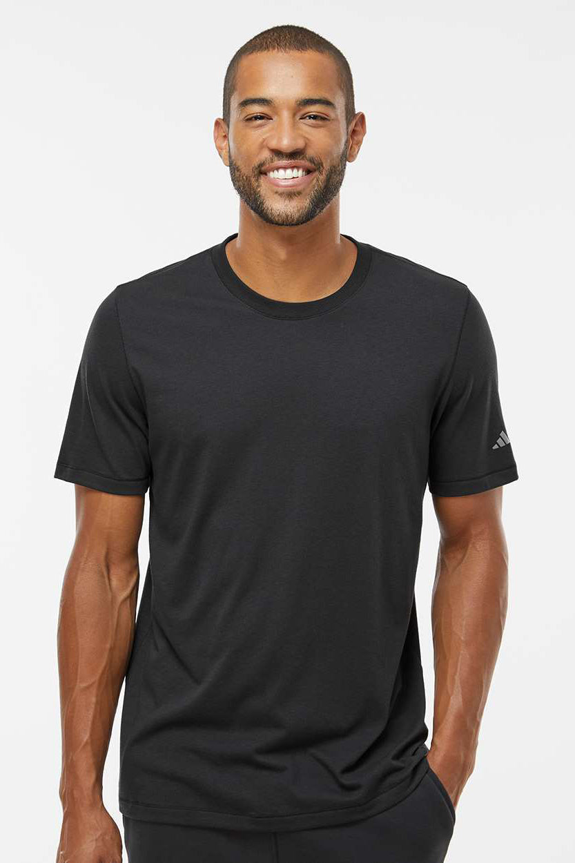 Adidas A556 Mens Short Sleeve Crewneck T-Shirt Black Model Front