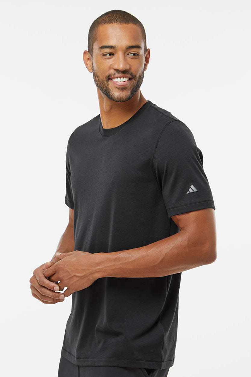 Adidas A556 Mens Short Sleeve Crewneck T-Shirt Black Model Side