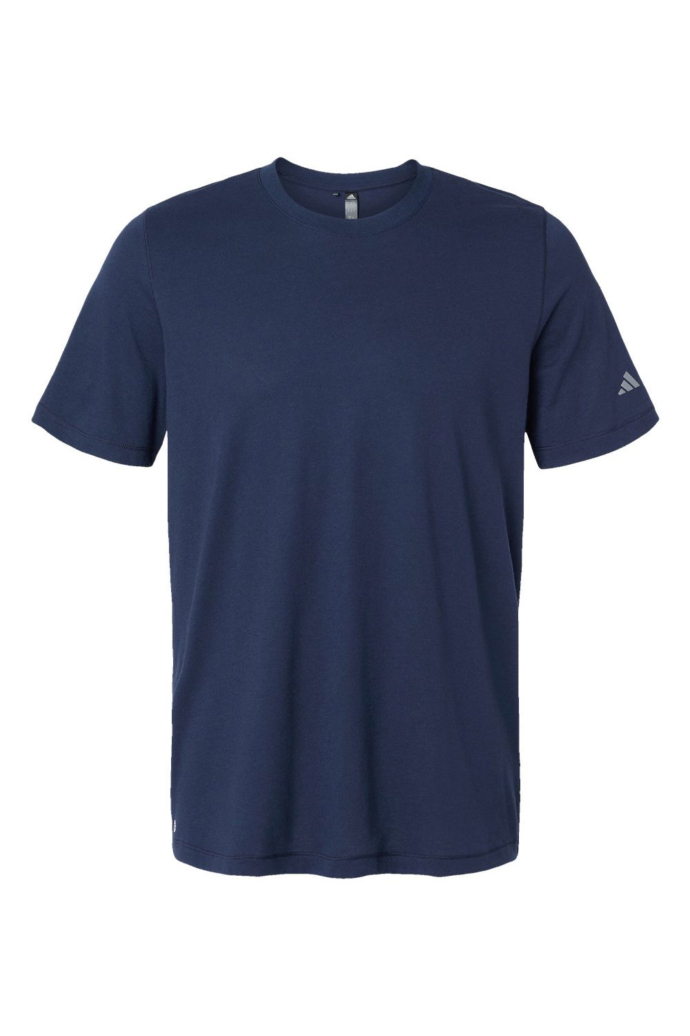 Adidas A556 Mens Short Sleeve Crewneck T-Shirt Collegiate Navy Blue Flat Front
