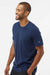 Adidas A556 Mens Short Sleeve Crewneck T-Shirt Collegiate Navy Blue Model Side