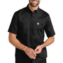 Carhartt Mens Rugged Professional Series Wrinkle Resistant Short Sleeve Button Down Shirt w/ Pocket - Black
