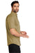 Carhartt CT102537 Mens Rugged Professional Series Wrinkle Resistant Short Sleeve Button Down Shirt w/ Pocket Dark Khaki Brown Model Side