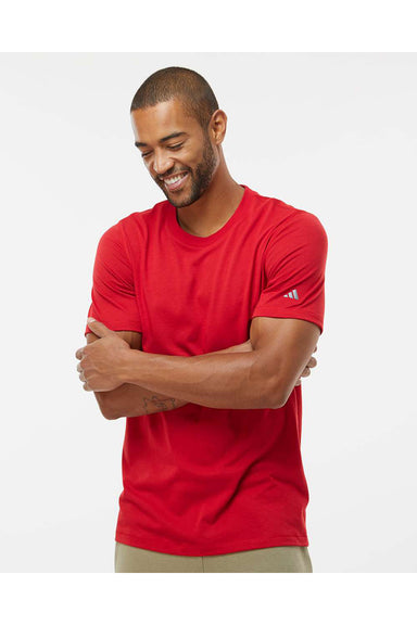 Adidas A556 Mens Short Sleeve Crewneck T-Shirt Power Red Model Front