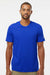 Adidas A556 Mens Short Sleeve Crewneck T-Shirt Collegiate Royal Blue Model Front