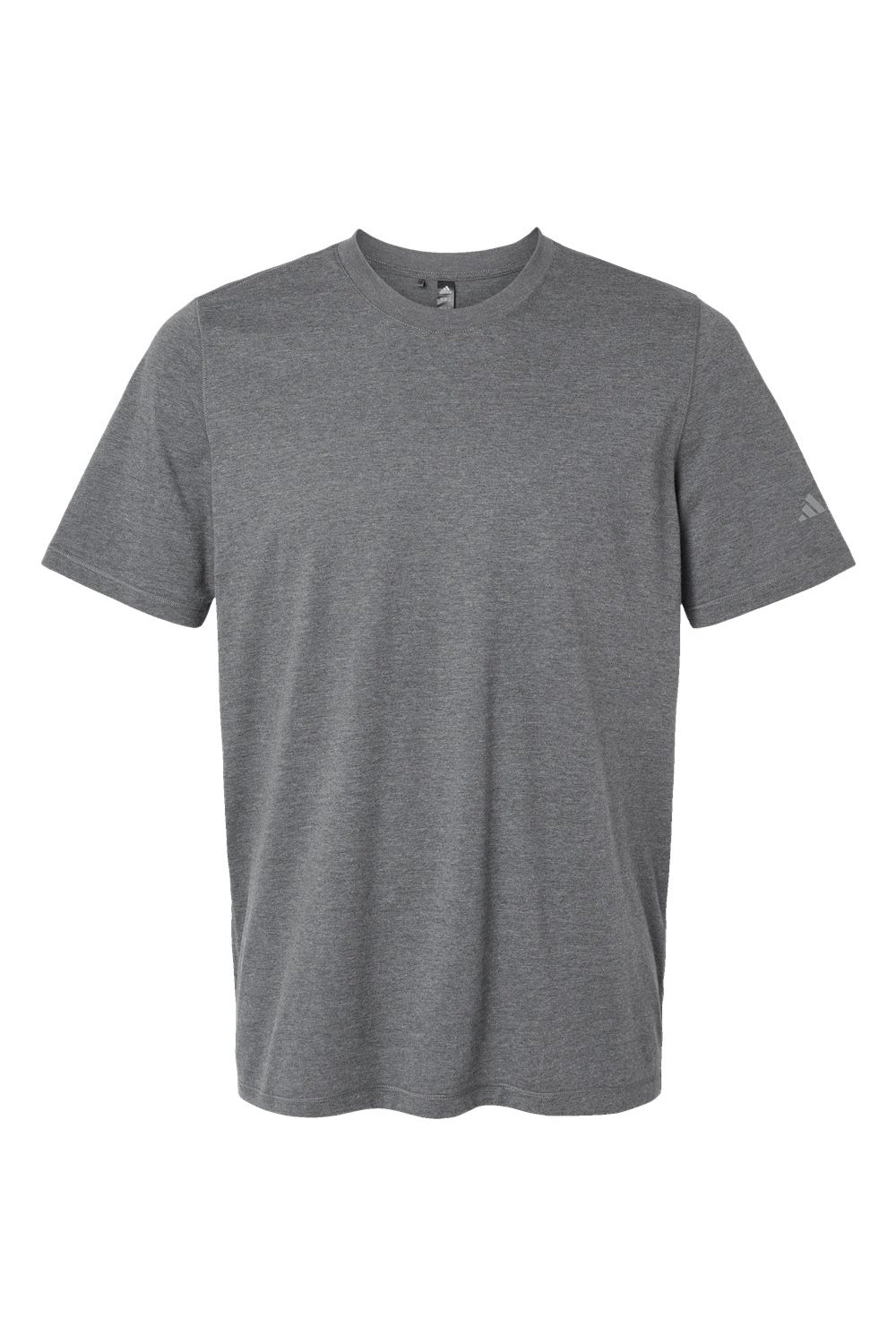 Adidas A556 Mens Short Sleeve Crewneck T-Shirt Heather Dark Grey Flat Front