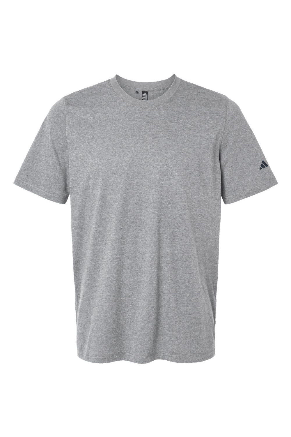 Adidas A556 Mens Short Sleeve Crewneck T-Shirt Heather Medium Grey Flat Front