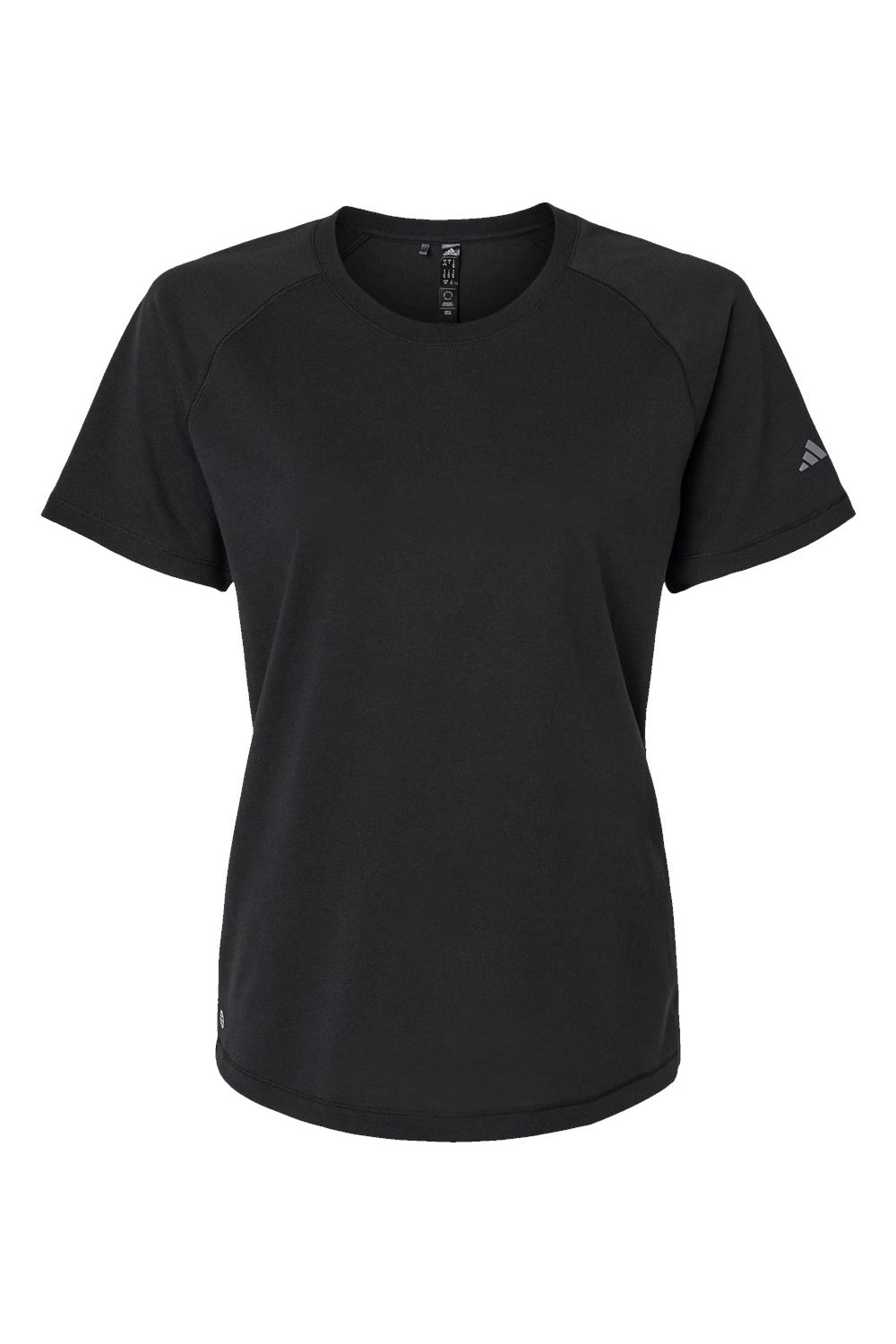 Adidas A557 Womens Short Sleeve Crewneck T-Shirt Black Flat Front