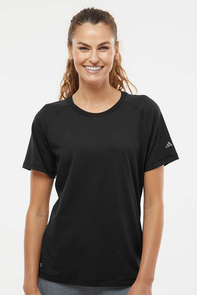 Adidas A557 Womens Short Sleeve Crewneck T-Shirt Black Model Front