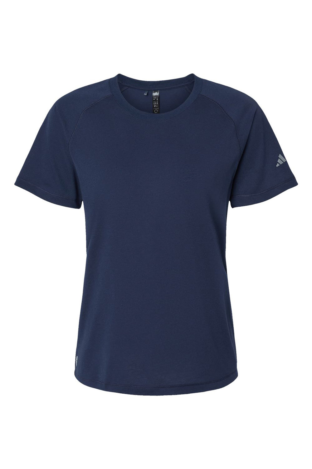 Adidas A557 Womens Short Sleeve Crewneck T-Shirt Collegiate Navy Blue Flat Front