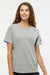 Adidas A557 Womens Short Sleeve Crewneck T-Shirt Heather Medium Grey Model Front