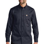 Carhartt Mens Rugged Professional Series Wrinkle Resistant Long Sleeve Button Down Shirt w/ Pocket - Navy Blue