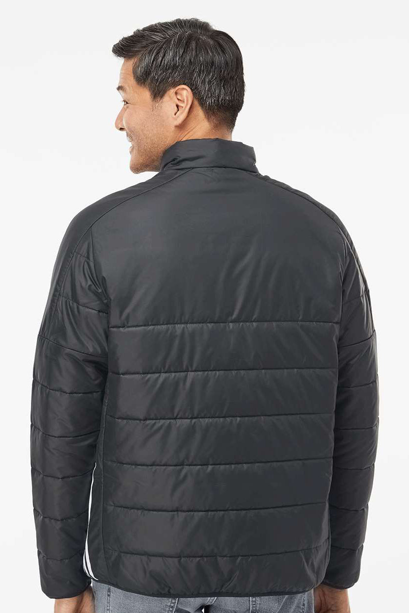 Adidas A570 Mens Full Zip Puffer Jacket Black Model Back