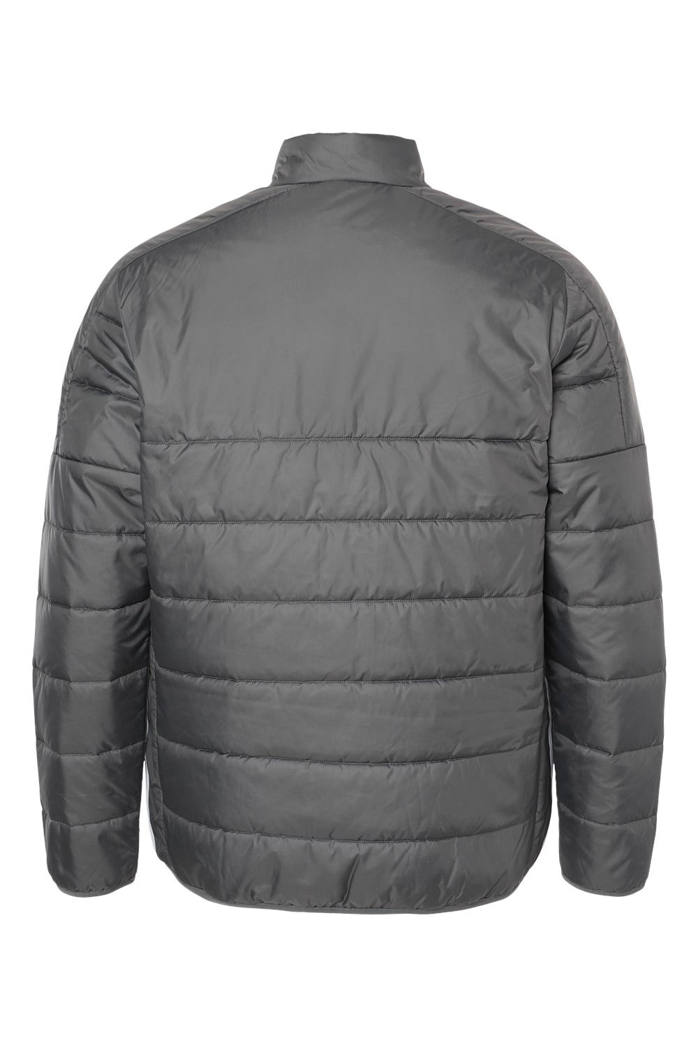 Adidas A570 Mens Full Zip Puffer Jacket Grey Flat Back