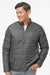 Adidas A570 Mens Full Zip Puffer Jacket Grey Model Front