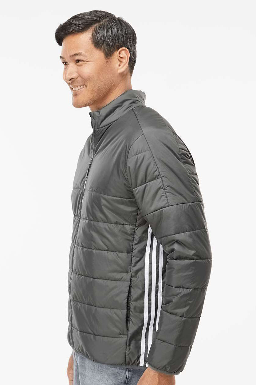 Adidas A570 Mens Full Zip Puffer Jacket Grey Model Side