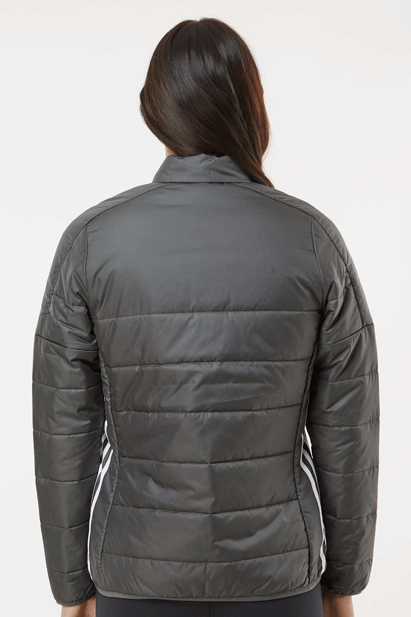 Adidas A571 Womens Full Zip Puffer Jacket Grey Model Back