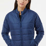 Adidas Womens Full Zip Puffer Jacket - Team Navy Blue - NEW