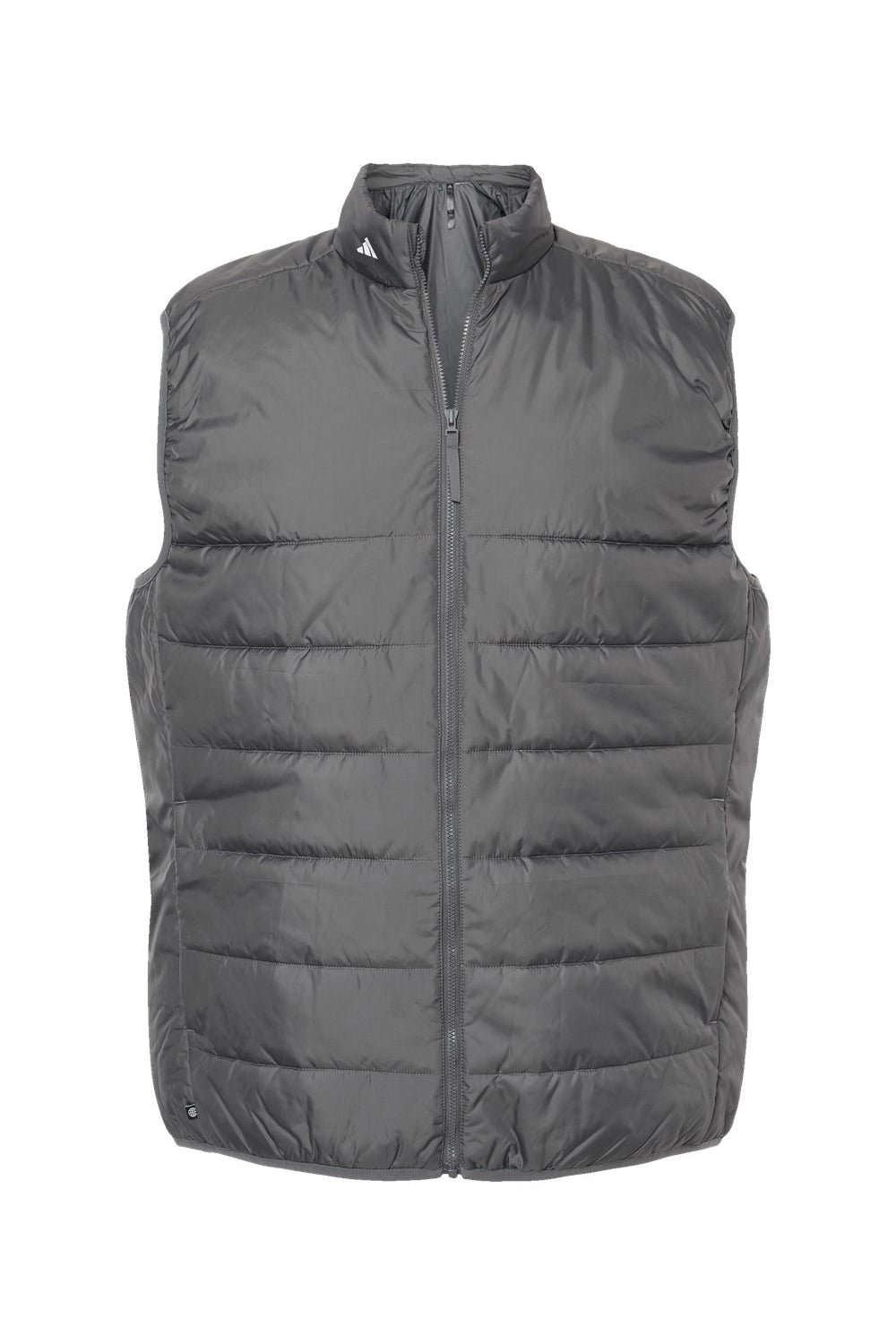 Adidas A572 Mens Full Zip Puffer Vest Grey Flat Front