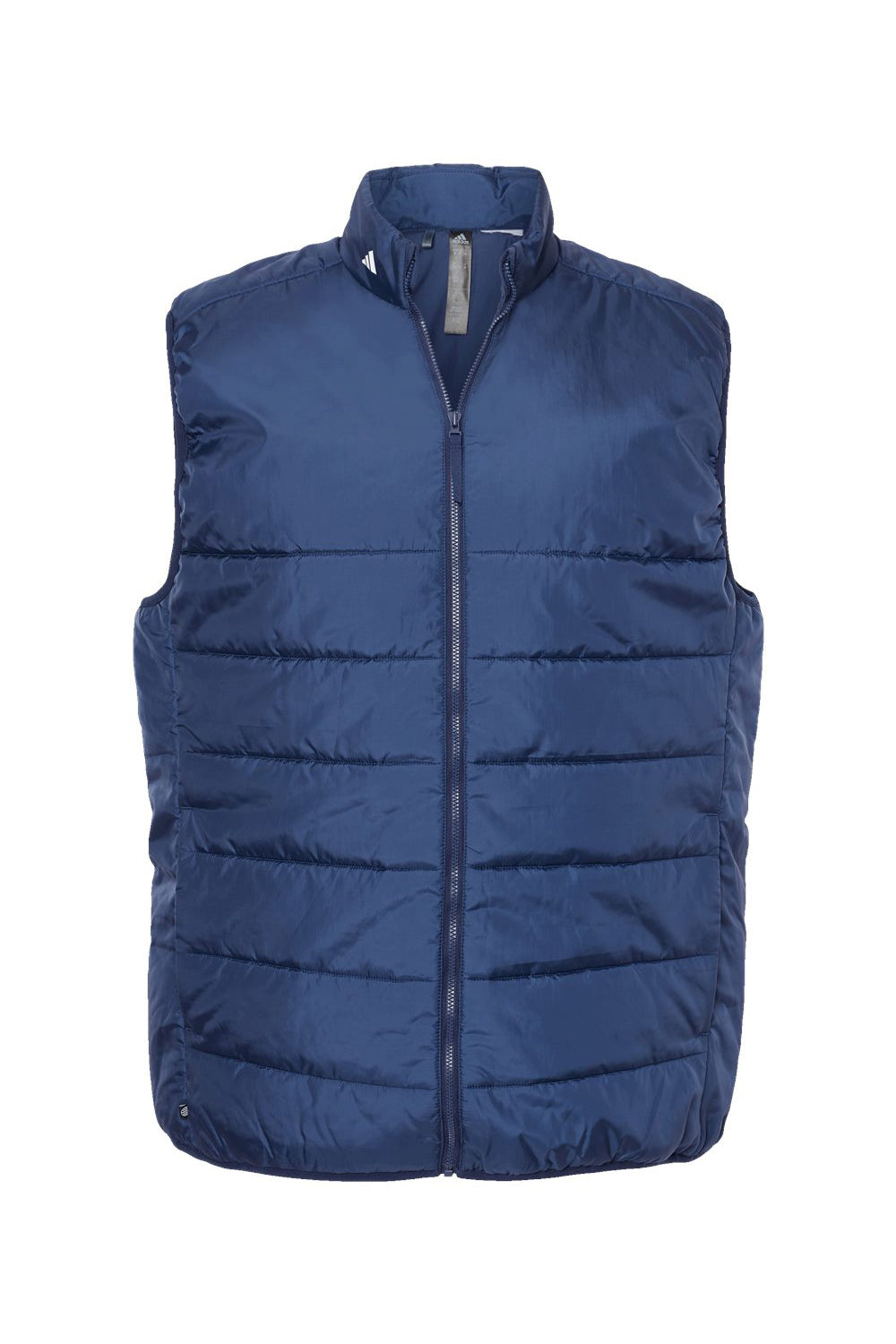 Adidas A572 Mens Full Zip Puffer Vest Team Navy Blue Flat Front