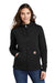 Carhartt CT102788 Womens Clarksburg Full Zip Hooded Sweatshirt Hoodie w/ Pockets Black Model Front