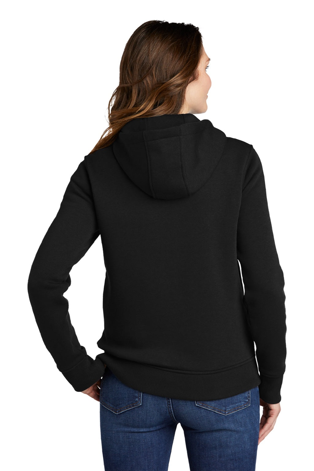 Carhartt CT102788 Womens Clarksburg Full Zip Hooded Sweatshirt Hoodie w/ Pockets Black Model Back