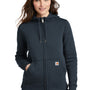 Carhartt Womens Clarksburg Full Zip Hooded Sweatshirt Hoodie w/ Pockets - Navy Blue